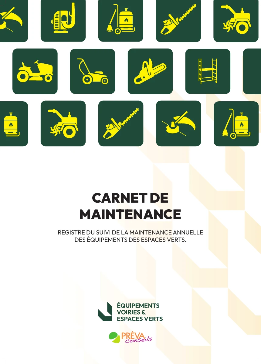 Couverture du carnet de maintenance PREVA